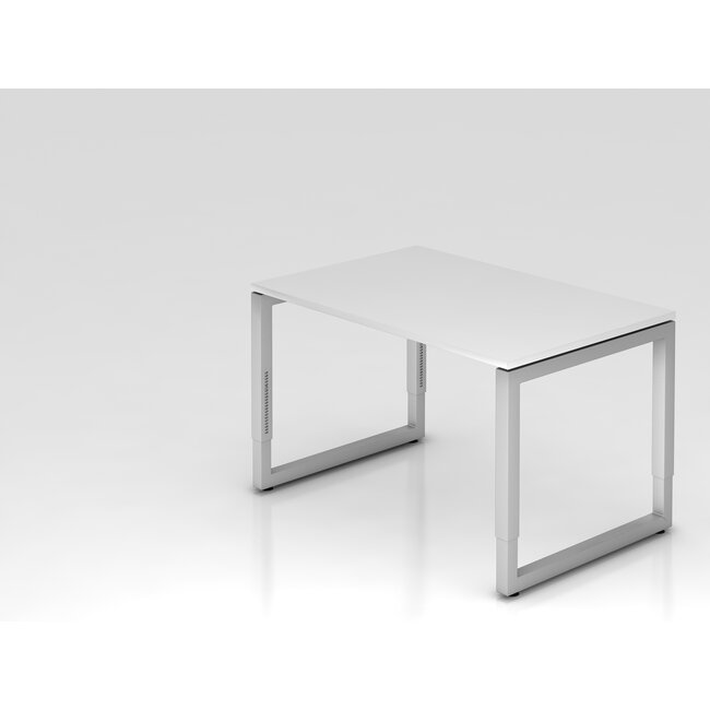 Schreibtisch Q 120 x 80 cm in Silber im Raster höhenverstellbarund in 7 Farbvarianten