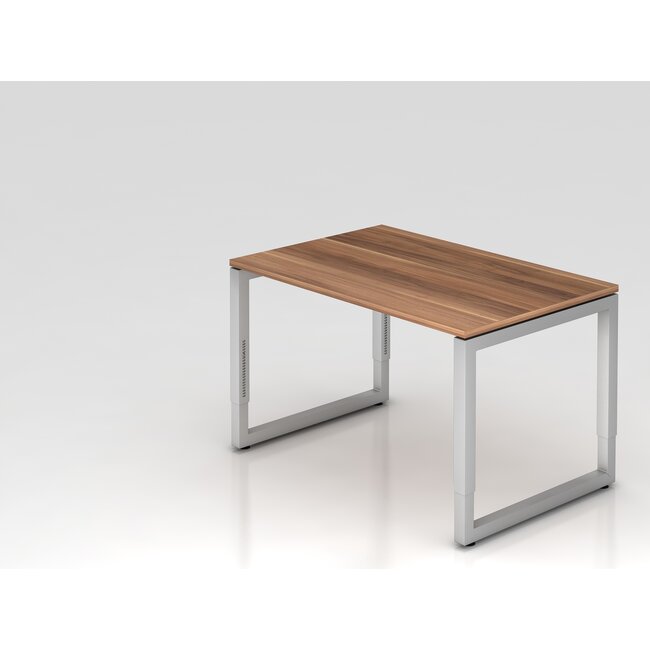 Schreibtisch Q 120 x 80 cm in Silber im Raster höhenverstellbarund in 7 Farbvarianten