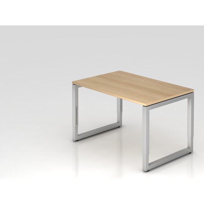 Schreibtisch Q 120 x 80 cm in Silber im Raster höhenverstellbarund in 7 Farbvarianten