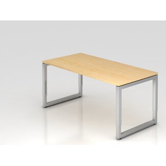 Schreibtisch Q 160 x 80 cm in Silber im Raster höhenverstellbar