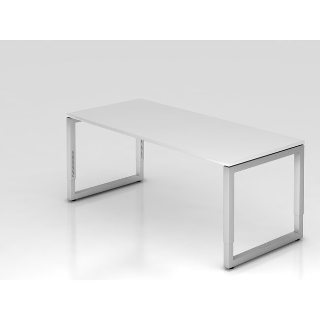 Schreibtisch Q 180 x 80 cm in Silber im Raster höhenverstellbar und in 7 Farbvarianten