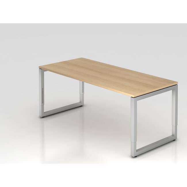 Schreibtisch Q 180 x 80 cm in Silber im Raster höhenverstellbar und in 7 Farbvarianten