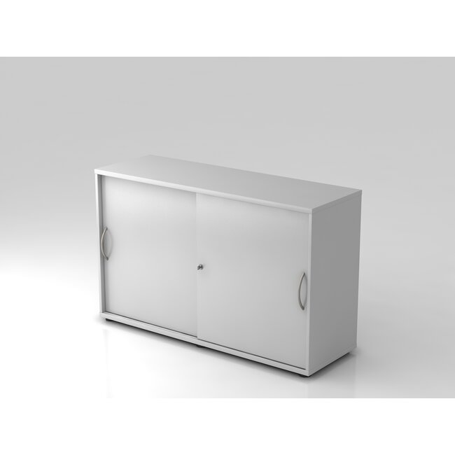 Schiebetürenschrank 2 OH abschließbar, 120 x 40 x 74,8 cm in 5 verschiedenen Farbvarianten