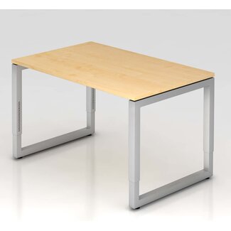 Schreibtisch Q 120 x 80 cm in Silber im Raster höhenverstellbar