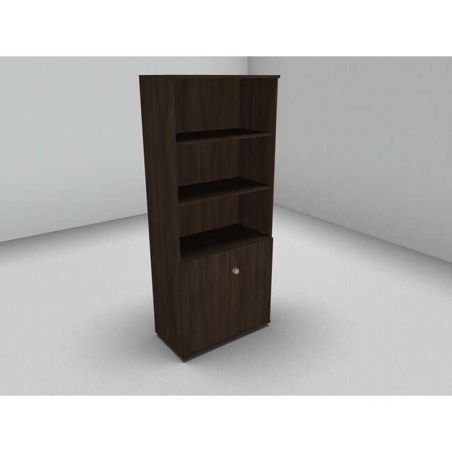 Hochwertiger Drehtürenschrank mit 5 Ordnerhöhen, 80 cm breit mit offenem Regal oben