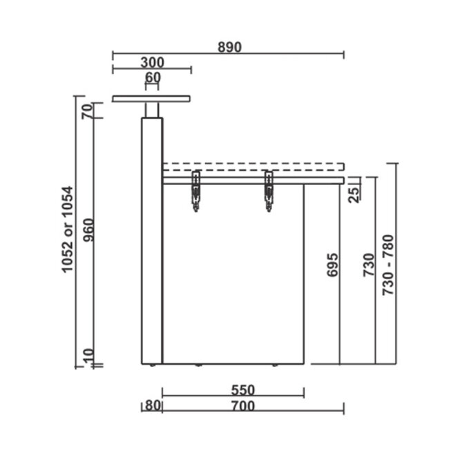 Empfangstheke Perfect in verschiedenen Farben, 230 cm breit