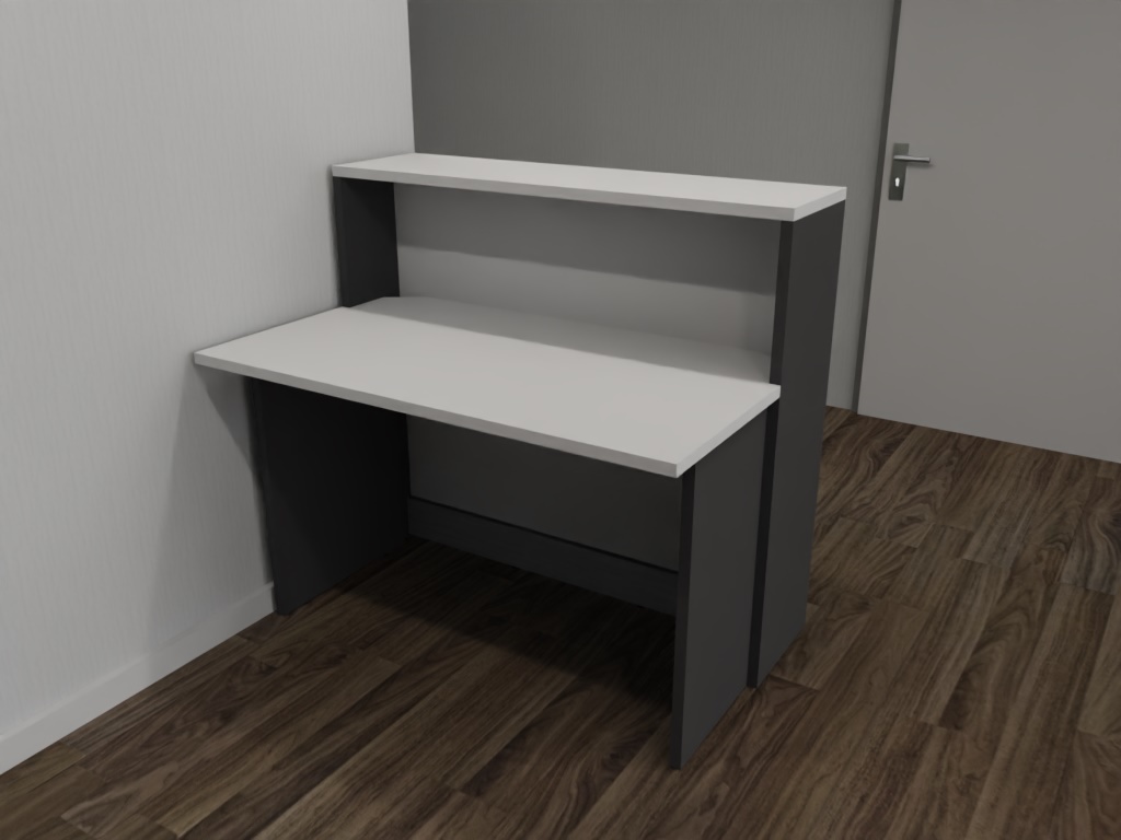 AS-Basic Empfangstheke in Weiß-Graphit 120 cm für die Praxis
