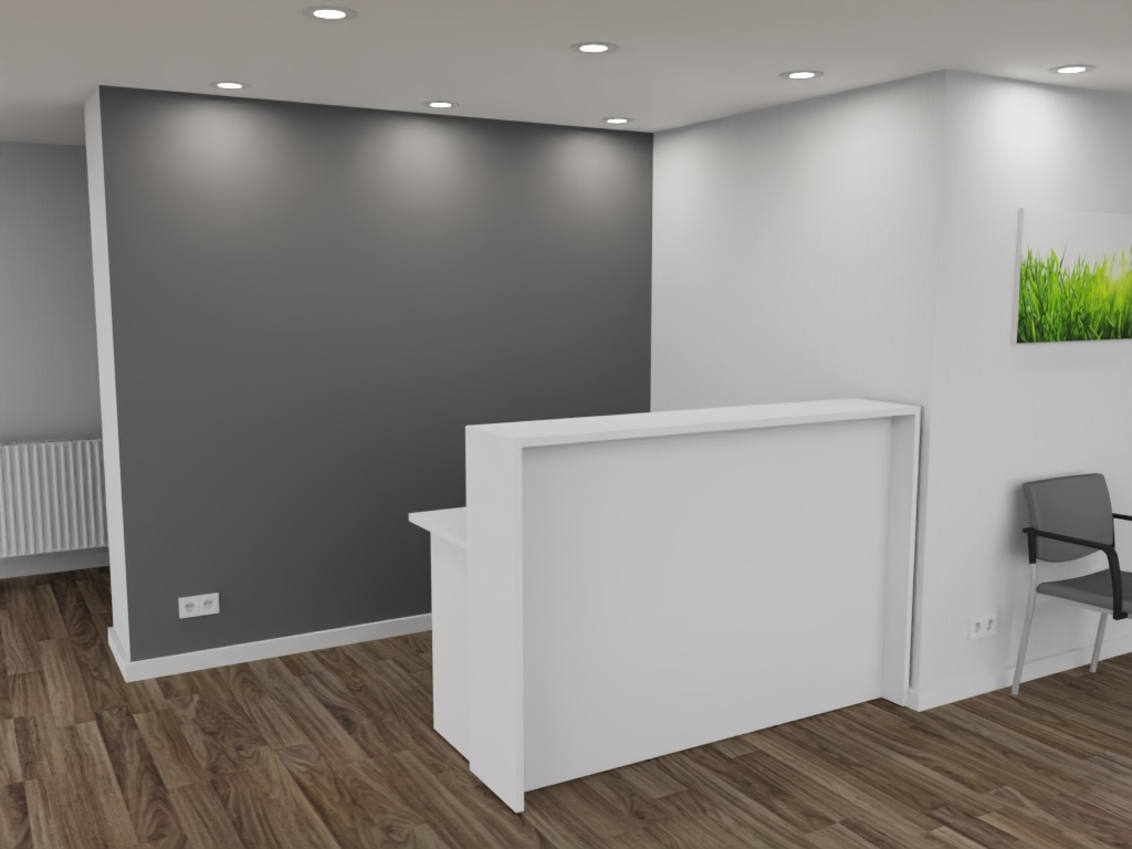 Empfangstheke AS-Basic 160 cm in Weiß – komfortabler Empfangstresen für Büro und Praxis