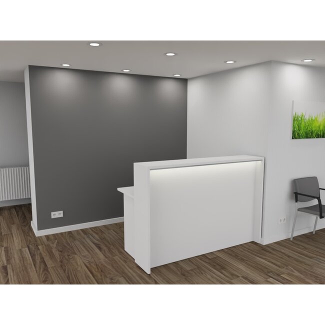 Empfangstheke AS-Basic, weiß, 160cm breit, konfigurierbar