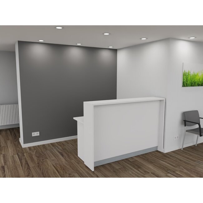 Empfangstheke AS-Basic, weiß, 160cm breit, konfigurierbar