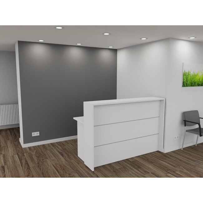 Empfangstheke AS-Basic, weiß, 160cm breit, konfigurierbar