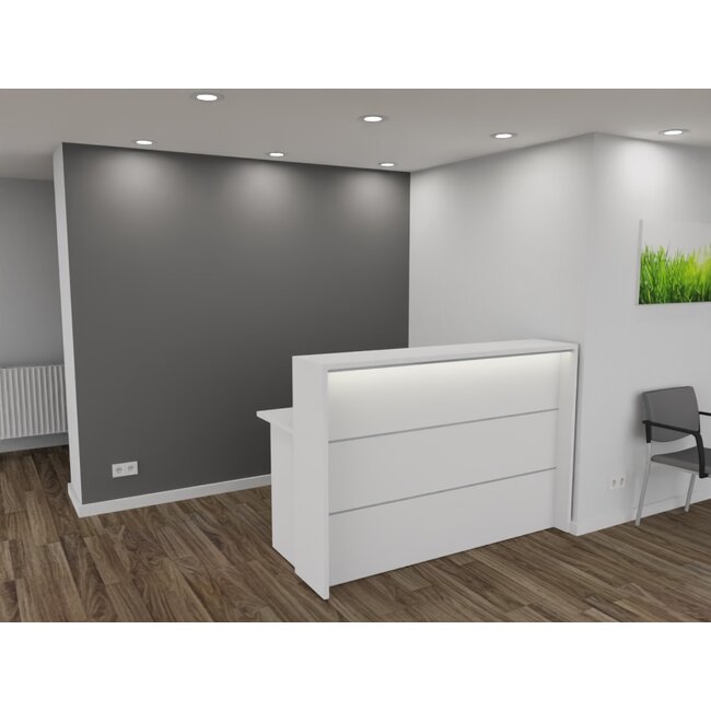 Empfangstheke AS-Basic, weiß, 160cm breit, konfigurierbar