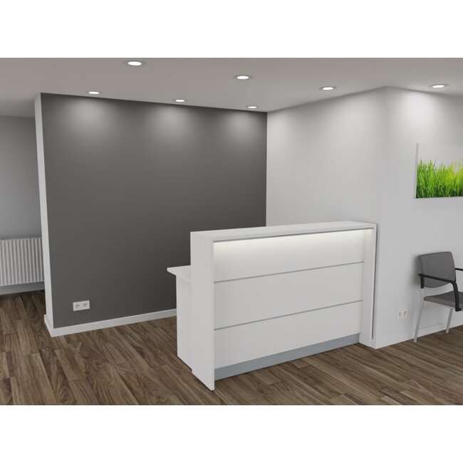 Empfangstheke AS-Basic, weiß, 160cm breit, konfigurierbar