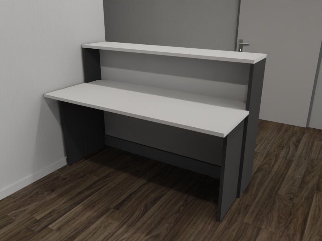 AS-Basic Empfangstheke in Weiß-Graphit 160 cm für den Praxisempfang
