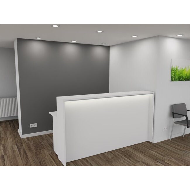 Empfangstheke AS-Basic, weiß, 200cm breit, konfigurierbar
