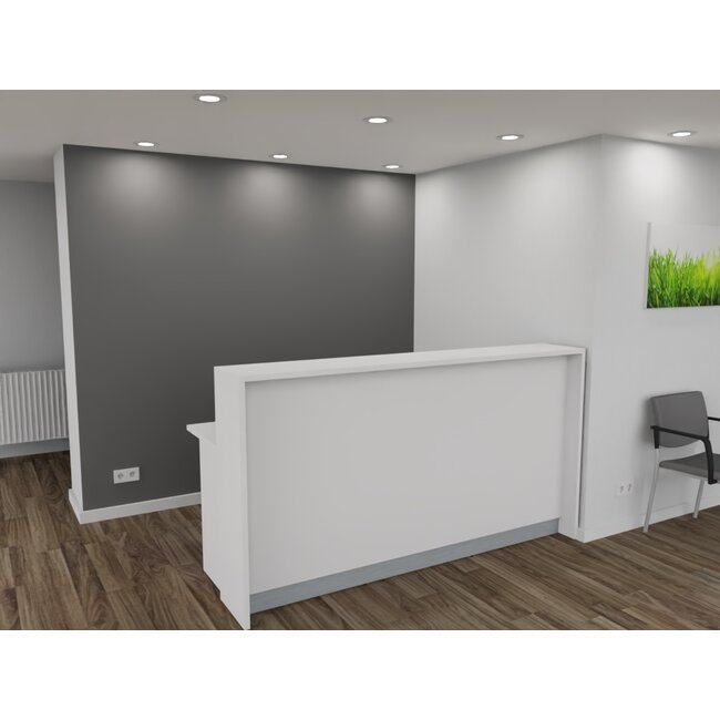 Empfangstheke AS-Basic, weiß, 200cm breit, konfigurierbar