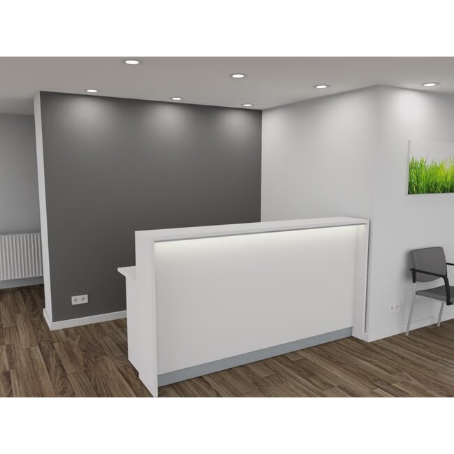 Empfangstheke AS-Basic, weiß, 200cm breit, konfigurierbar