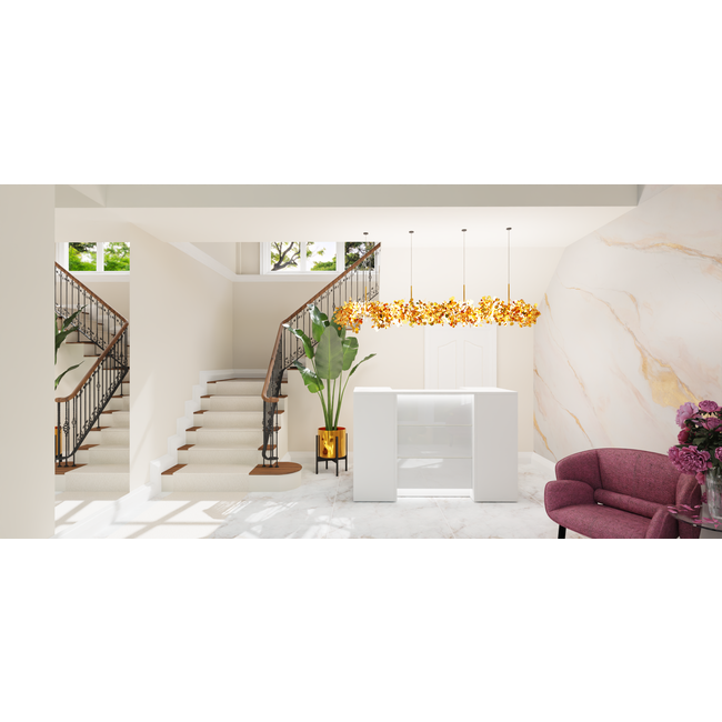 Empfangstheke Lunis, gerade, 140 cm breit