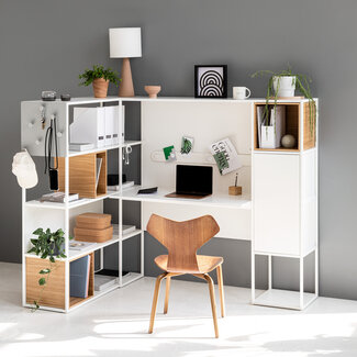 Homeoffice Regal+Schreibtisch Eckig