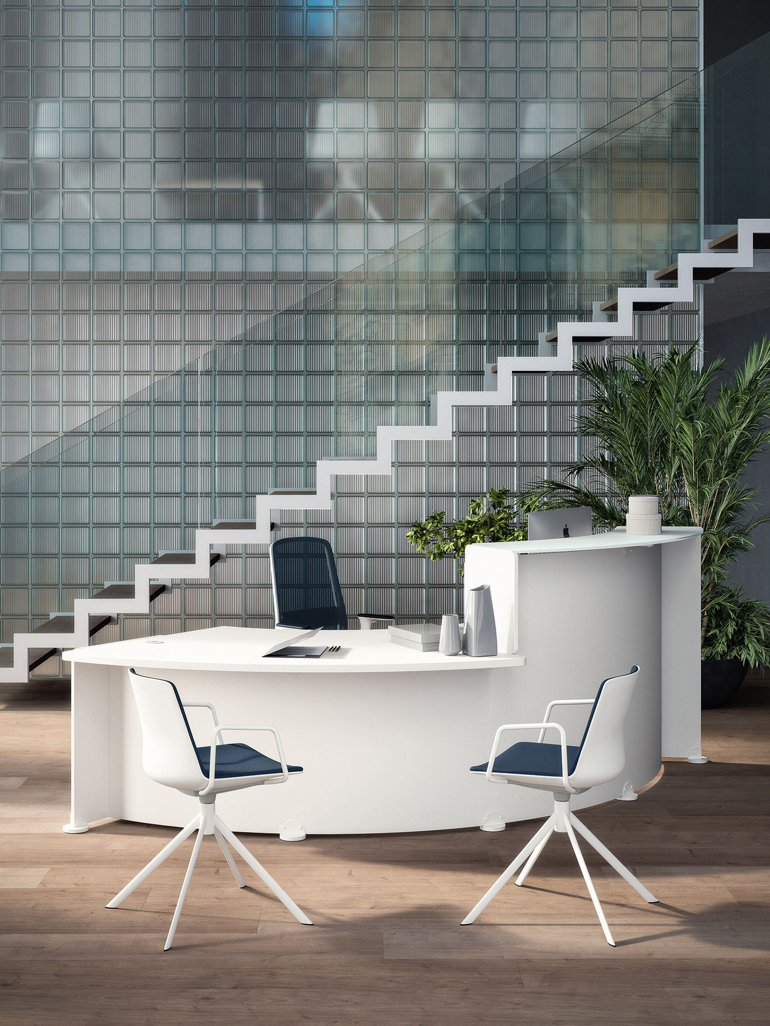 Moderno Empfangstheke Moderno mit Beraterplatz für das Büro