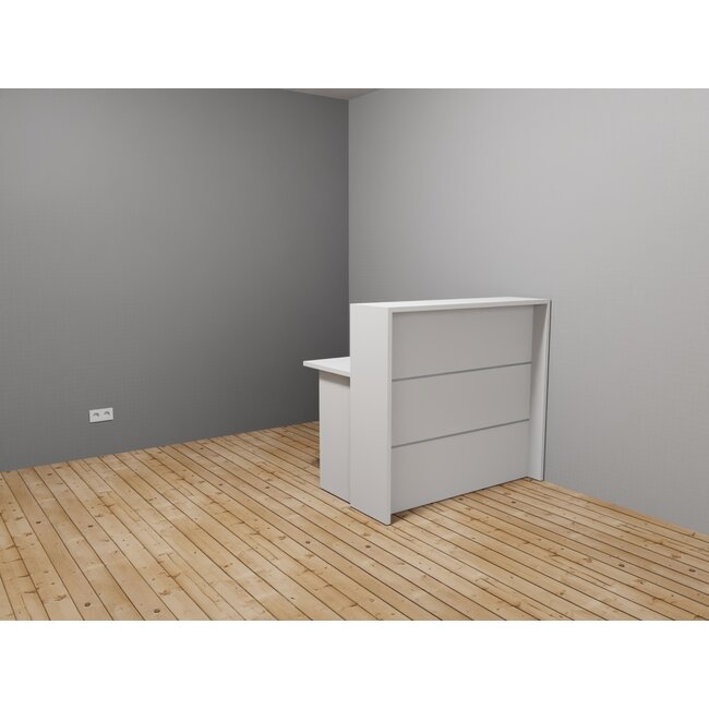 Empfangstheke AS-Basic, weiß, 120cm breit, konfigurierbar