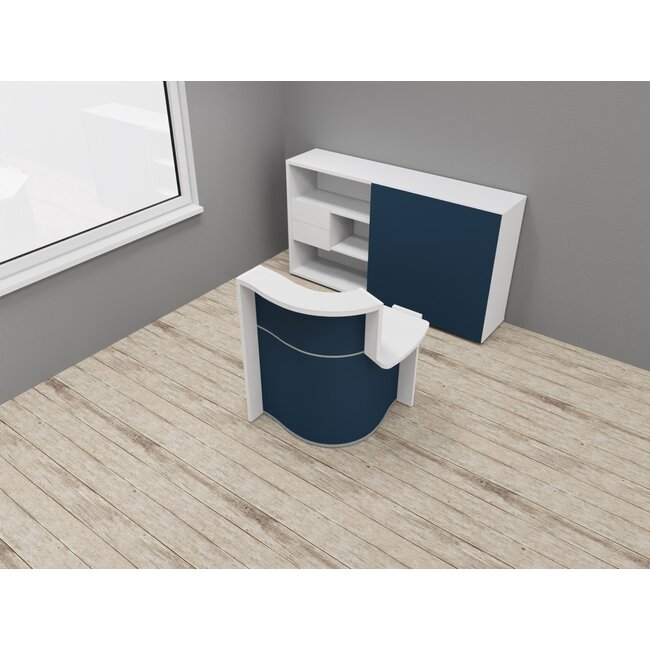 Empfangstheke Ocean, kleine Empfangstheke mit flacher Seite links