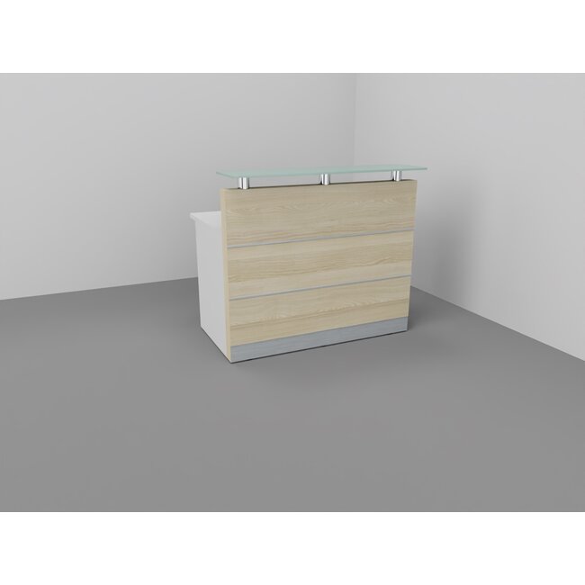 Perfect 120 cm – Empfangstheke mit Glasaufsatz, konfigurierbar