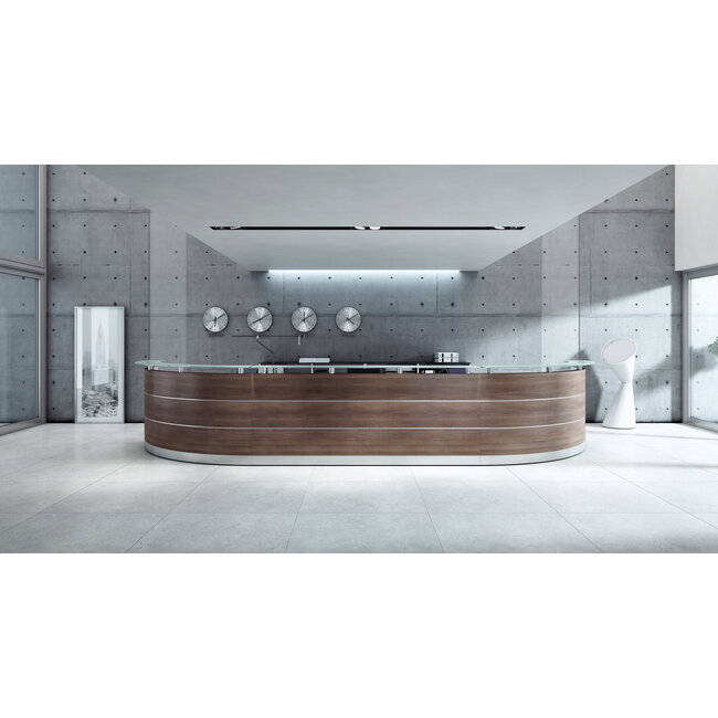 Perfect 120 cm – Empfangstheke mit Glasaufsatz, konfigurierbar