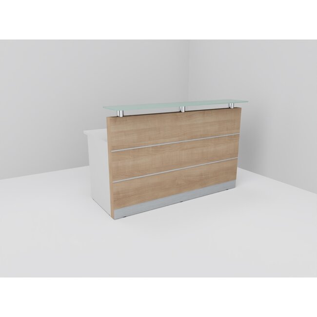 Perfect 160 cm – Empfangstheke mit Glasaufsatz, konfigurierbar