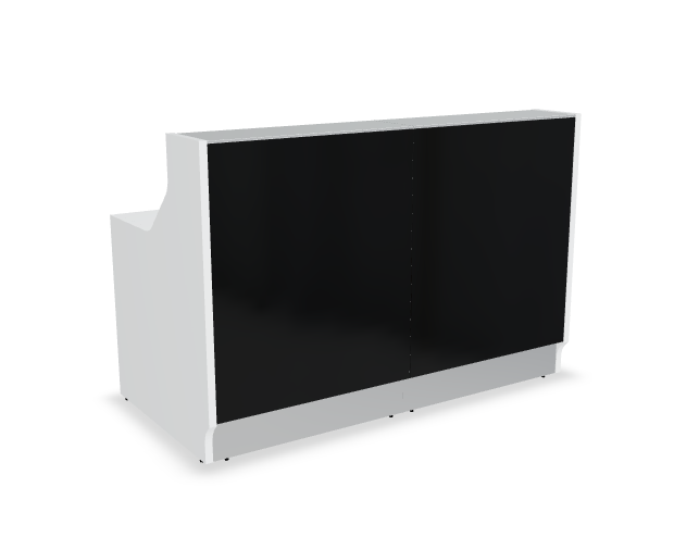 Empfangstheke London 166 cm mit schwarzer Glasfront – eleganter Empfangstresen aus Glas