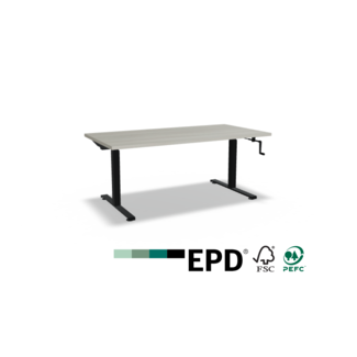 Serie MD Höhenverstellbarer Schreibtisch mit Kurbel, 160 cm breit - 80 cm tief