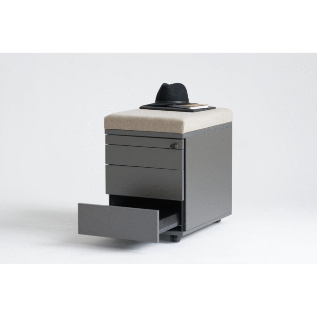 Hochwertiger Rollcontainer mit 4 Schubladen, abschließbar | 1-2-3-3