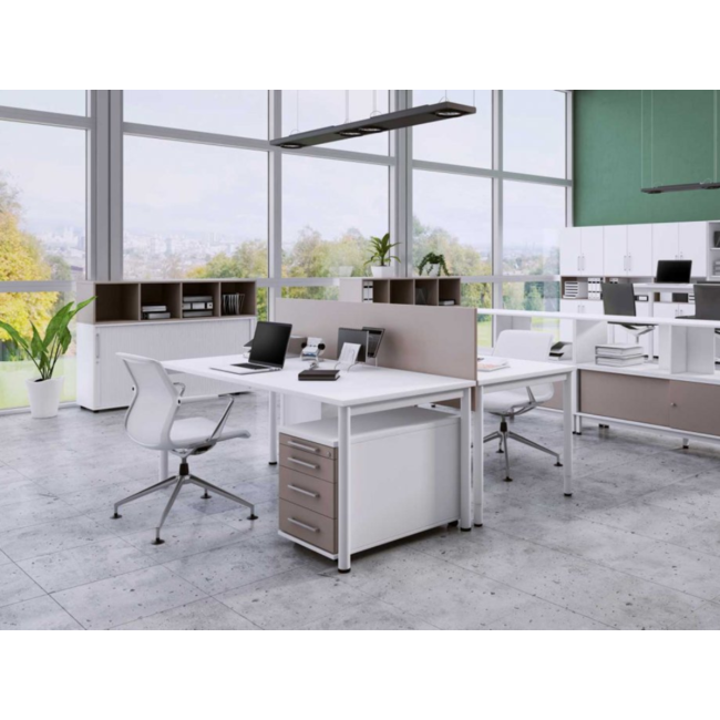 Rollcontainer 80 cm tief, abschließbar - 4 Schubladen