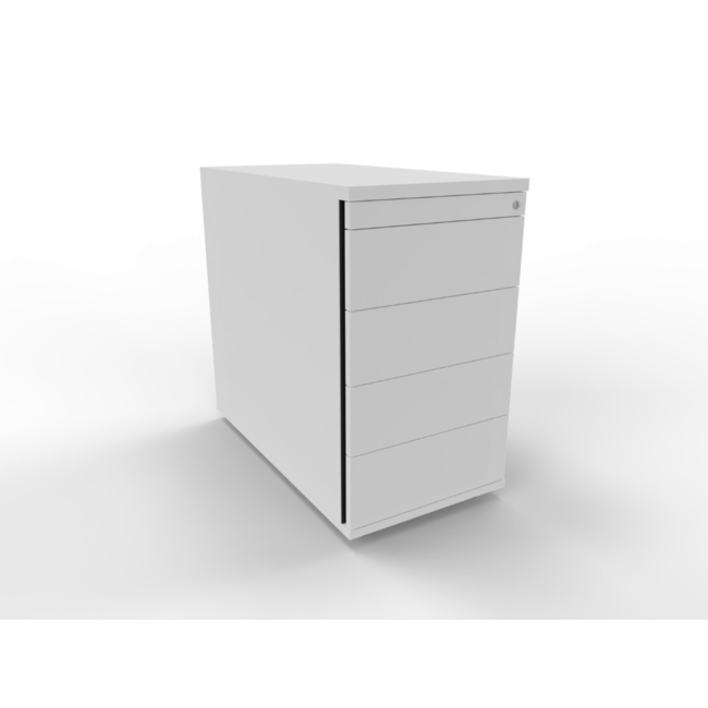 Hochwertiger Standcontainer 80 cm tief, abschließbar - mit 5 Schubladen