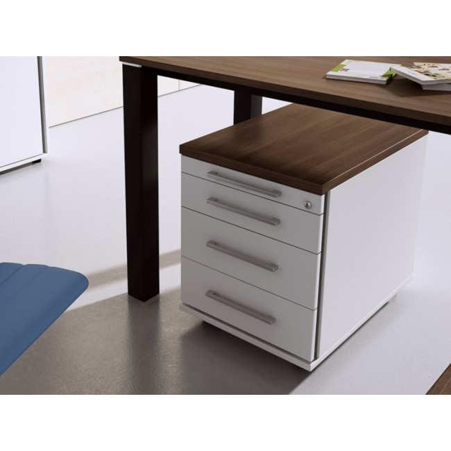 Hochwertiger Standcontainer 80 cm tief, abschließbar - mit 5 Schubladen