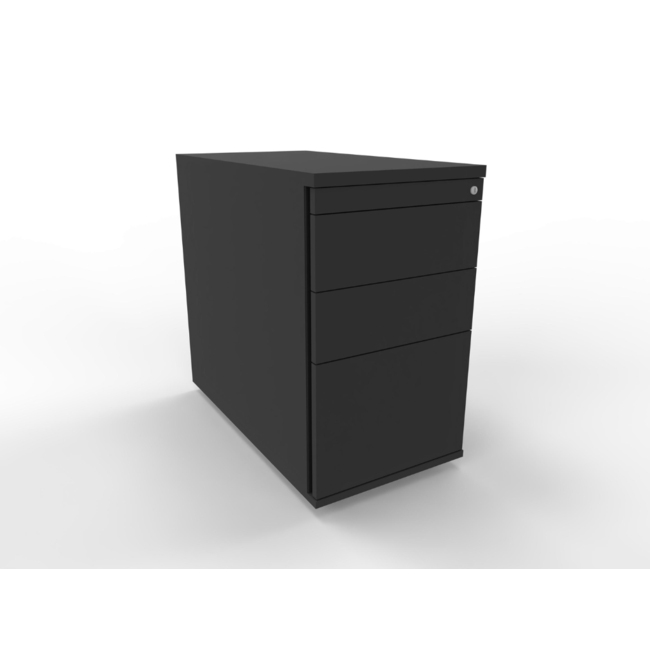 Hochwertiger Hängeregister Standcontainer 80 cm tief, abschließbar -  mit 3 Schubladen