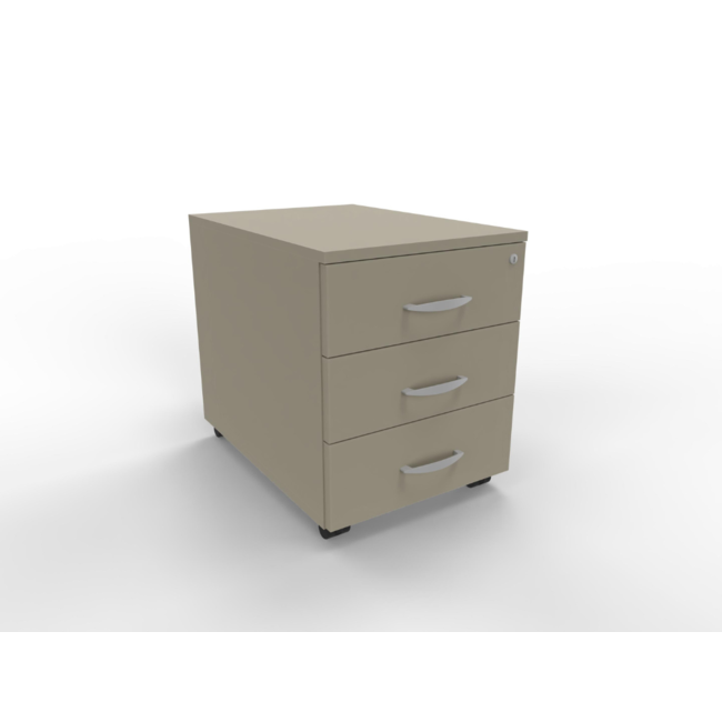 Günstiger Rollcontainer 60 cm tief, abschließbar - 3 Schubladen