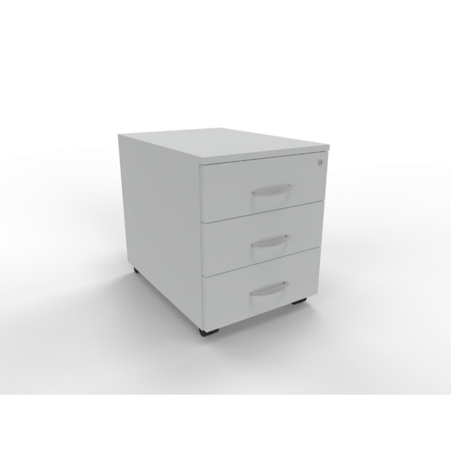 Günstiger Rollcontainer 60 cm tief, abschließbar - 3 Schubladen