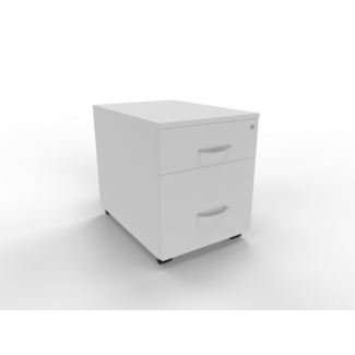 Günstiger Rollcontainer 60 cm tief, abschließbar - 2 Schubladen mit Hängeregister