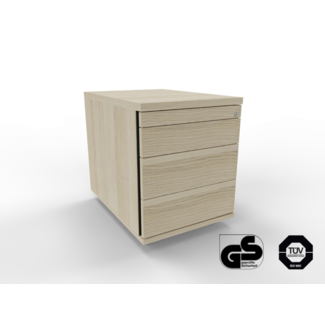 Rollcontainer 60 cm tief, abschließbar - 4 Schubladen