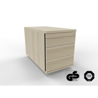 Rollcontainer 80 cm tief, abschließbar - 4 Schubladen