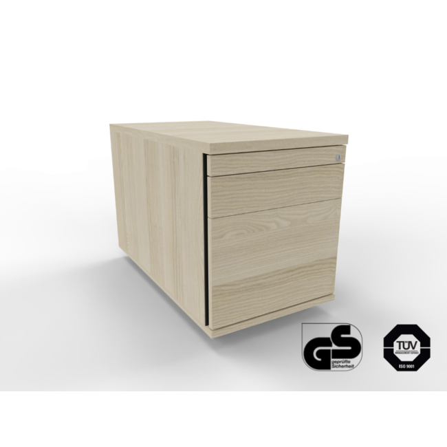 Rollcontainer 80 cm tief, abschließbar - mit Hängeregister