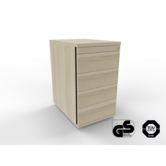 Standcontainer 60 cm tief, abschließbar - mit 5 Schubladen