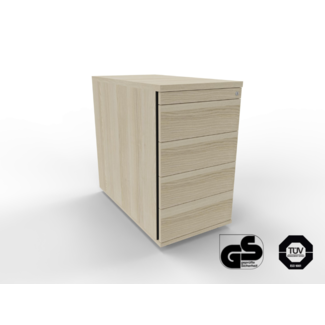 Standcontainer 80 cm tief, abschließbar - 5 Schubladen