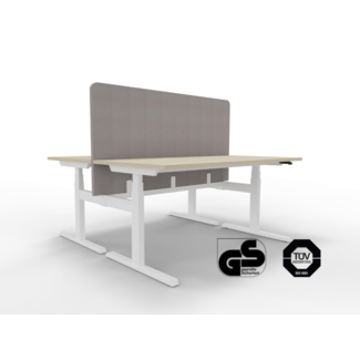Doppelschreibtisch 160 x 160 cm elektrisch höhenverstellbar für zwei Personen