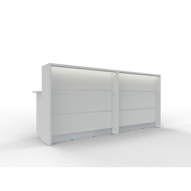 Empfangstheke AS-Line 240 cm breit – konfigurierbar in 17 Dekoren, optional mit LED