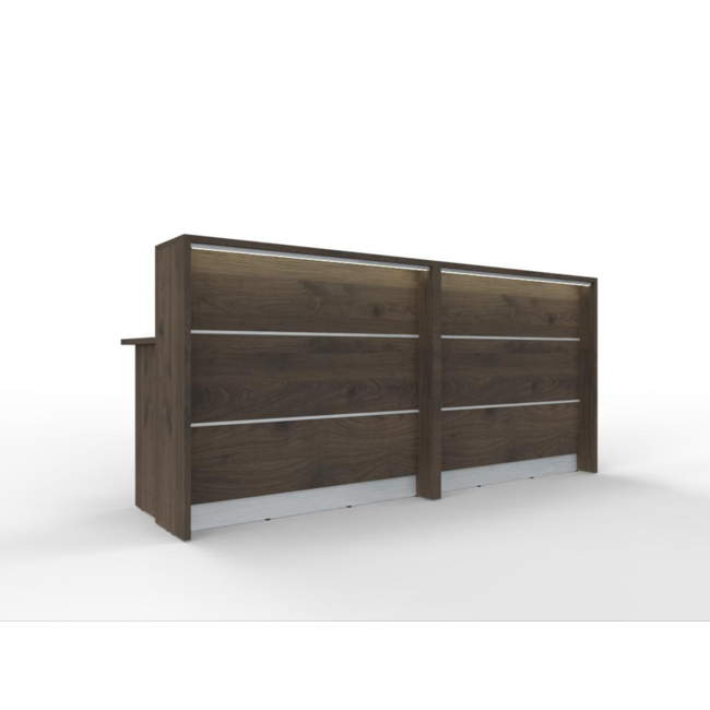 Empfangstheke AS-Line 240 cm breit – konfigurierbar in 17 Dekoren, optional mit LED