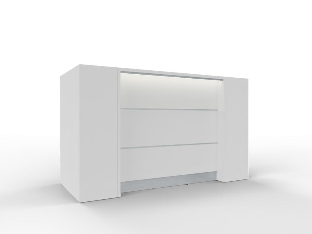 VidaXL Empfangstheke Weiß 180cm - Büro Tresen Mit Stauraum Für Rezeption & Salon