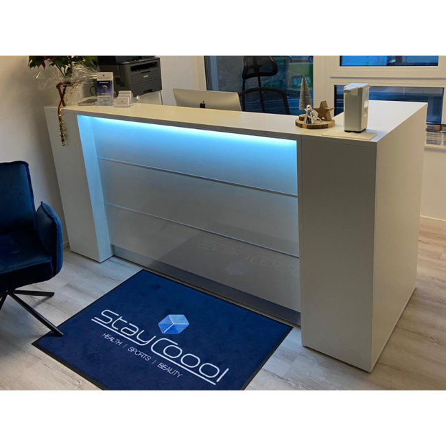 Empfangstheke AS-Line, 184 cm breit mit Seitenschränken