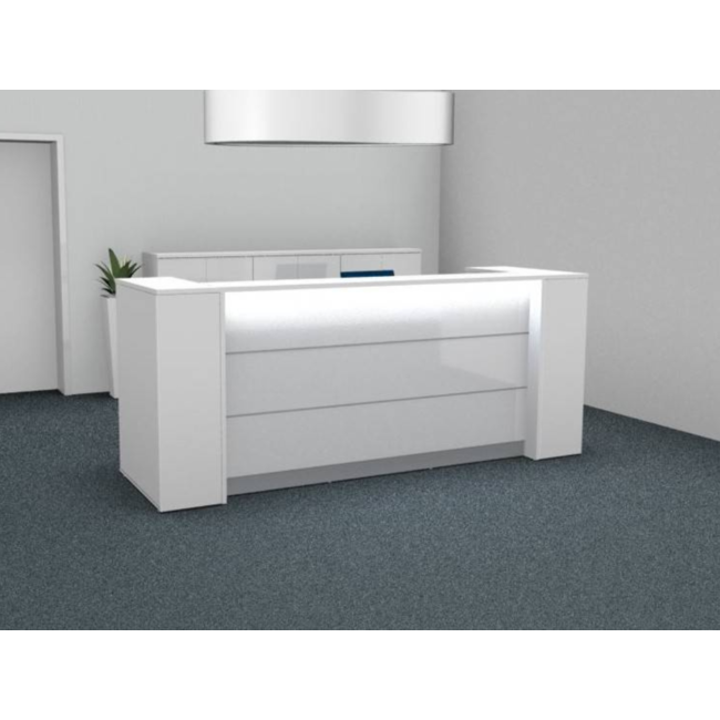 Empfangstheke AS-Line 184 cm mit Seitenschränken – gerade, konfigurierbar